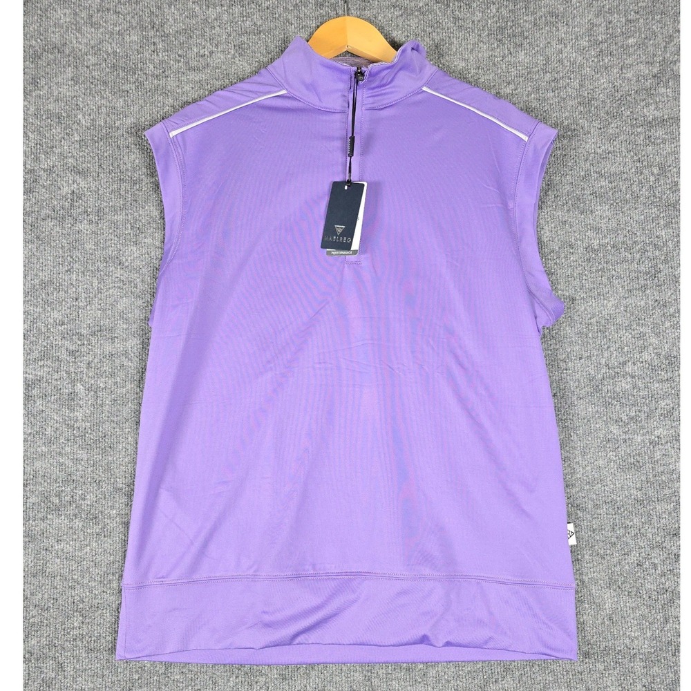 MAELREG Mens Performance Vest Lavender Quarter Zip Sleeveless M